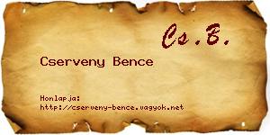 Cserveny Bence névjegykártya